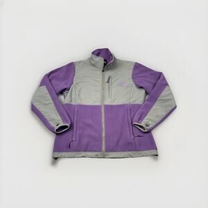 The North Face Women’s Fleece Jacket Purple Gray Full Zip Outdoor Small GC